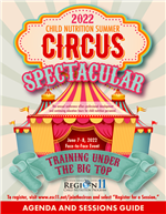 summer conference brochure cover circus tent