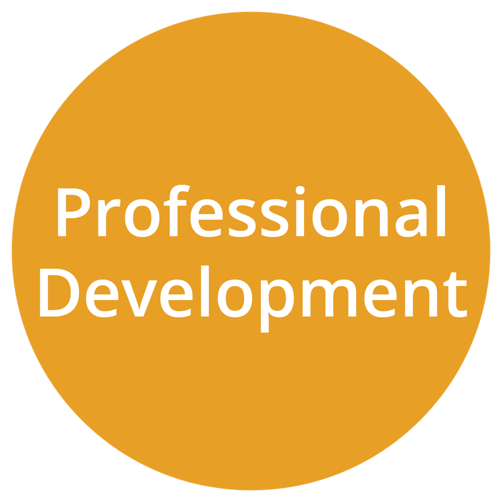 Professional Development in an yellow circle